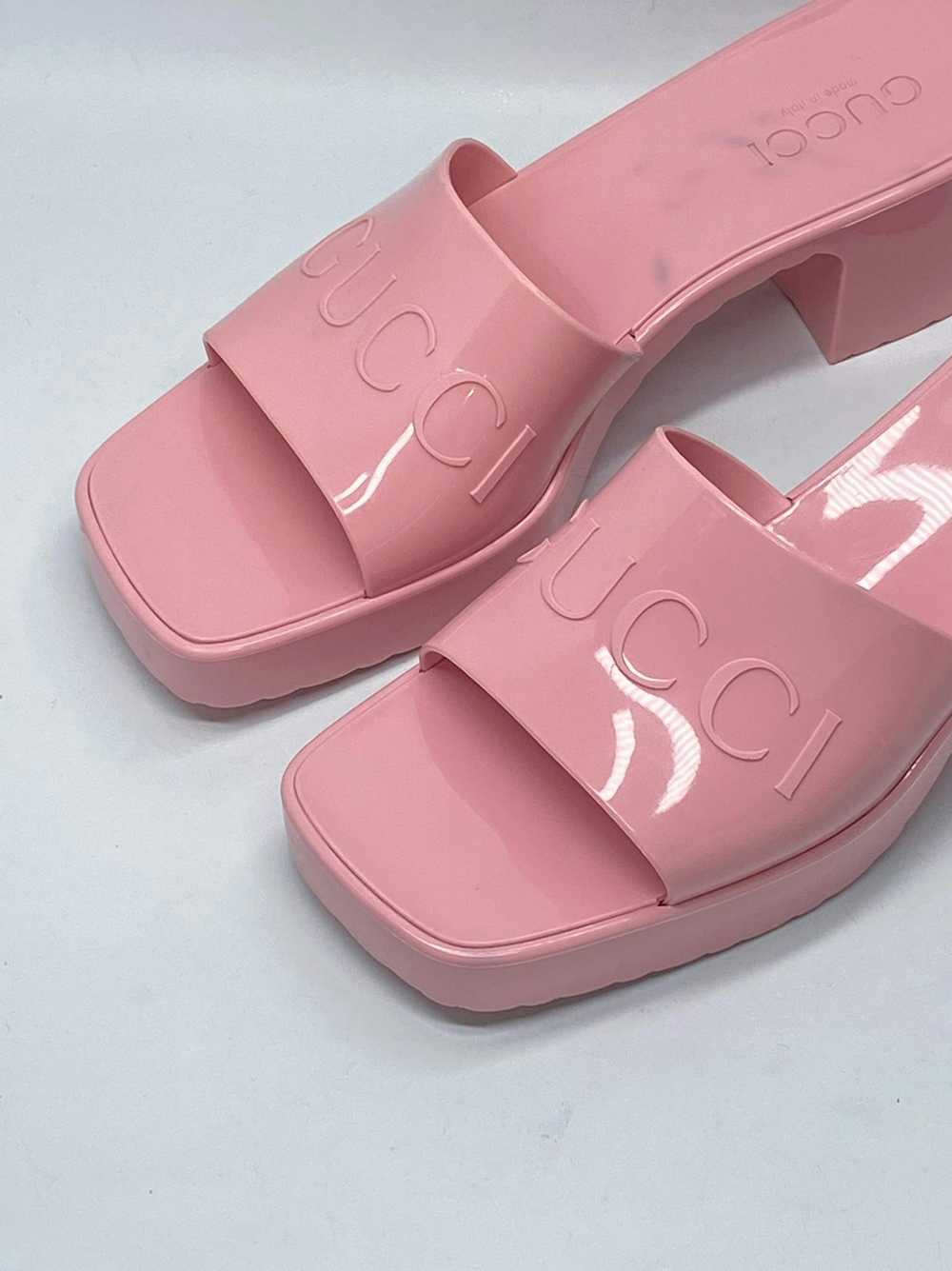 Gucci Gucci Pink Rubber Platform Slide Sandals si… - image 3
