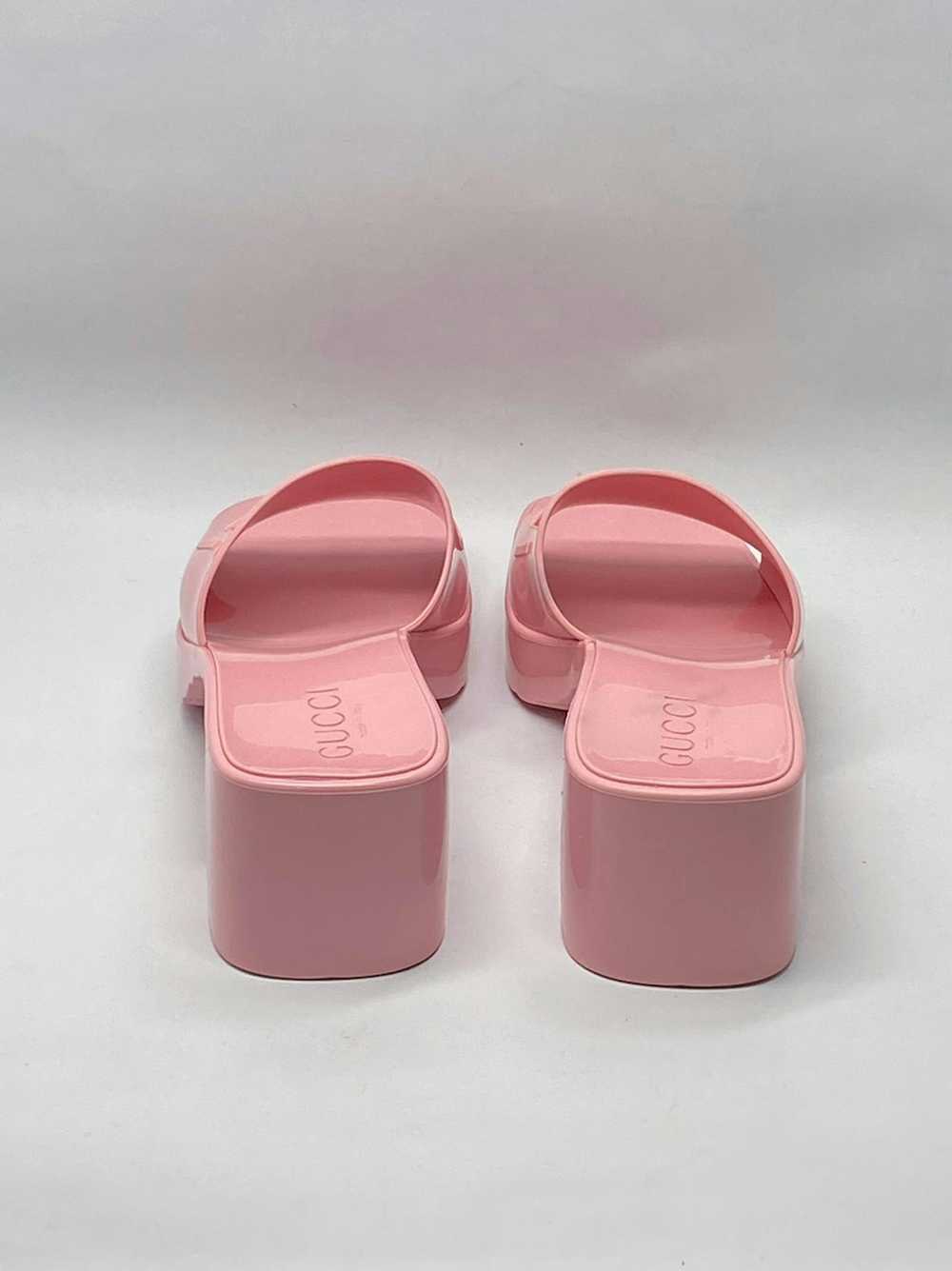 Gucci Gucci Pink Rubber Platform Slide Sandals si… - image 6