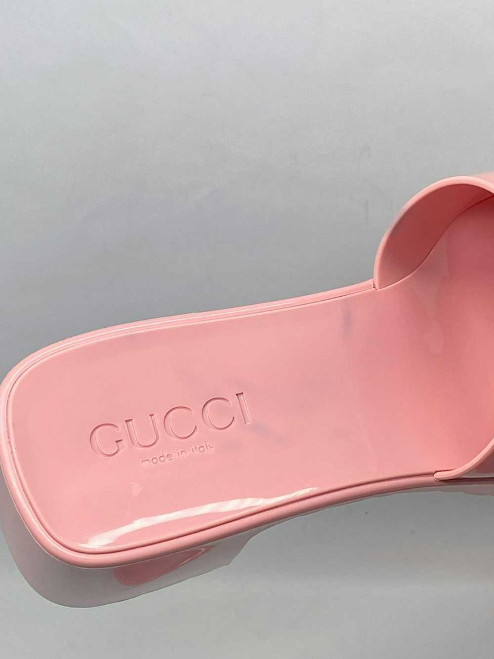 Gucci Gucci Pink Rubber Platform Slide Sandals si… - image 9