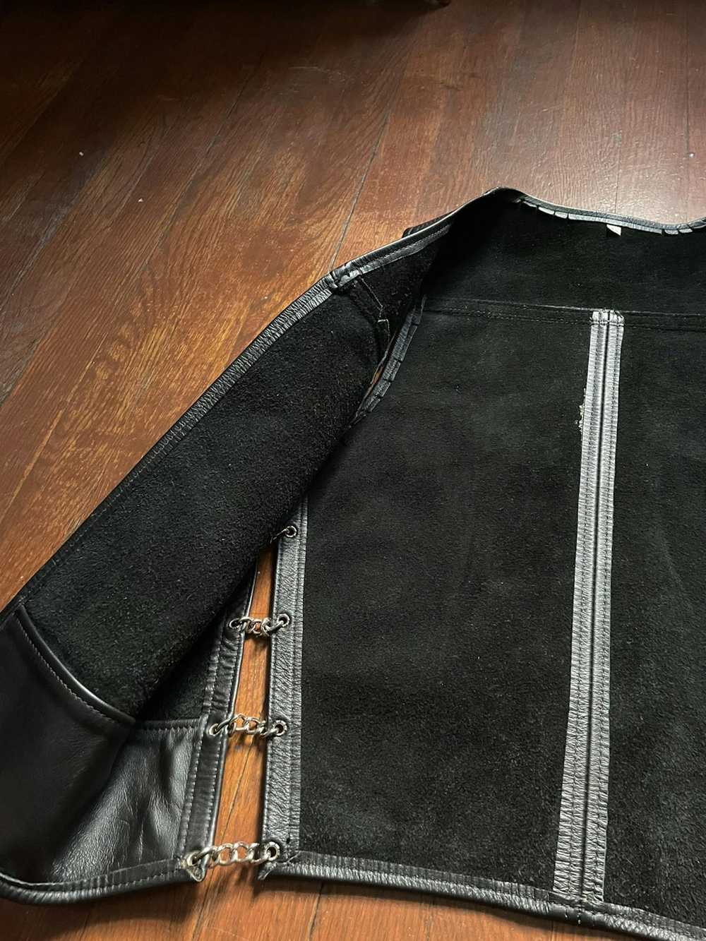Vintage Vintage Black Leather Vest - image 3