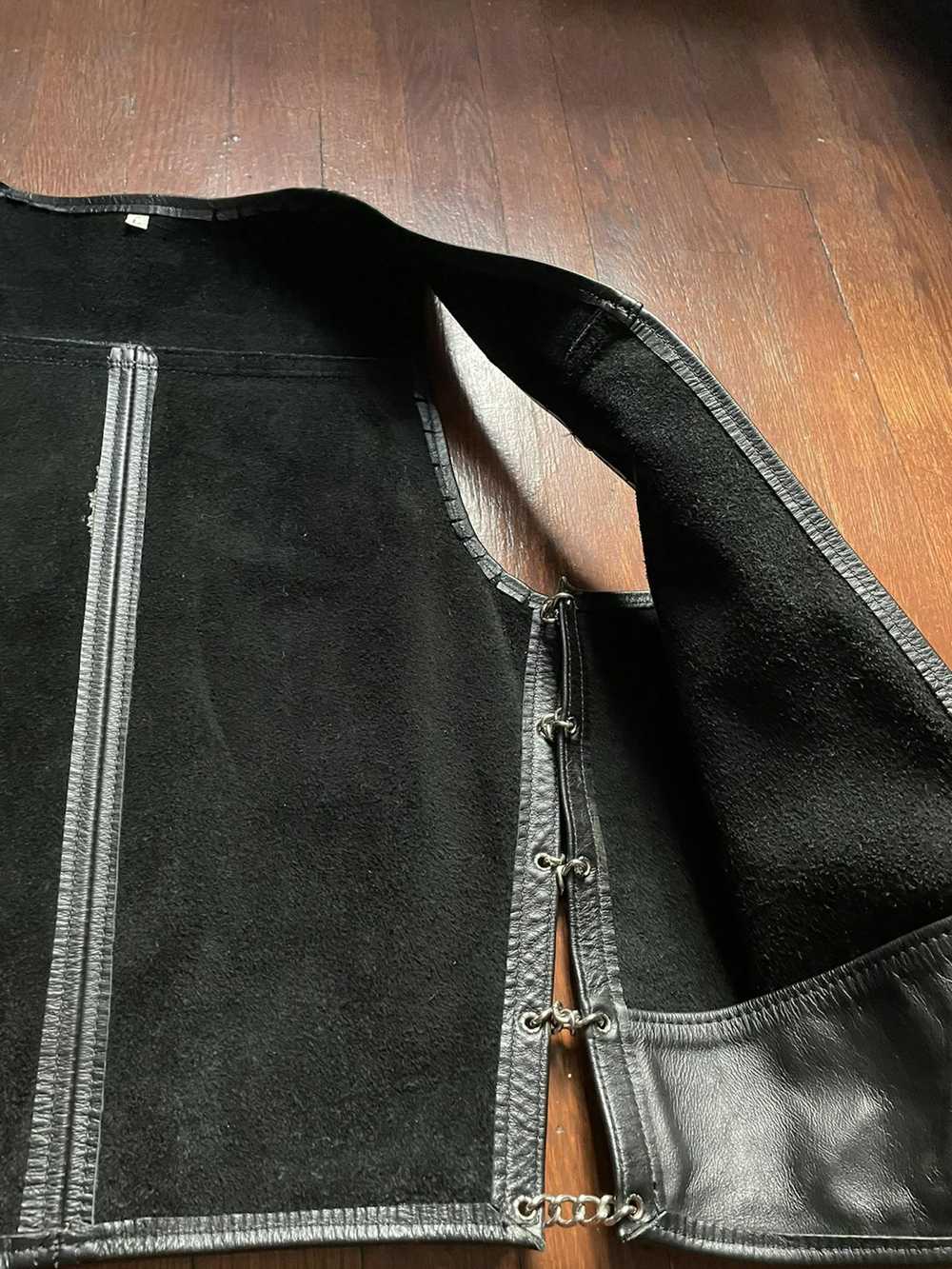 Vintage Vintage Black Leather Vest - image 4