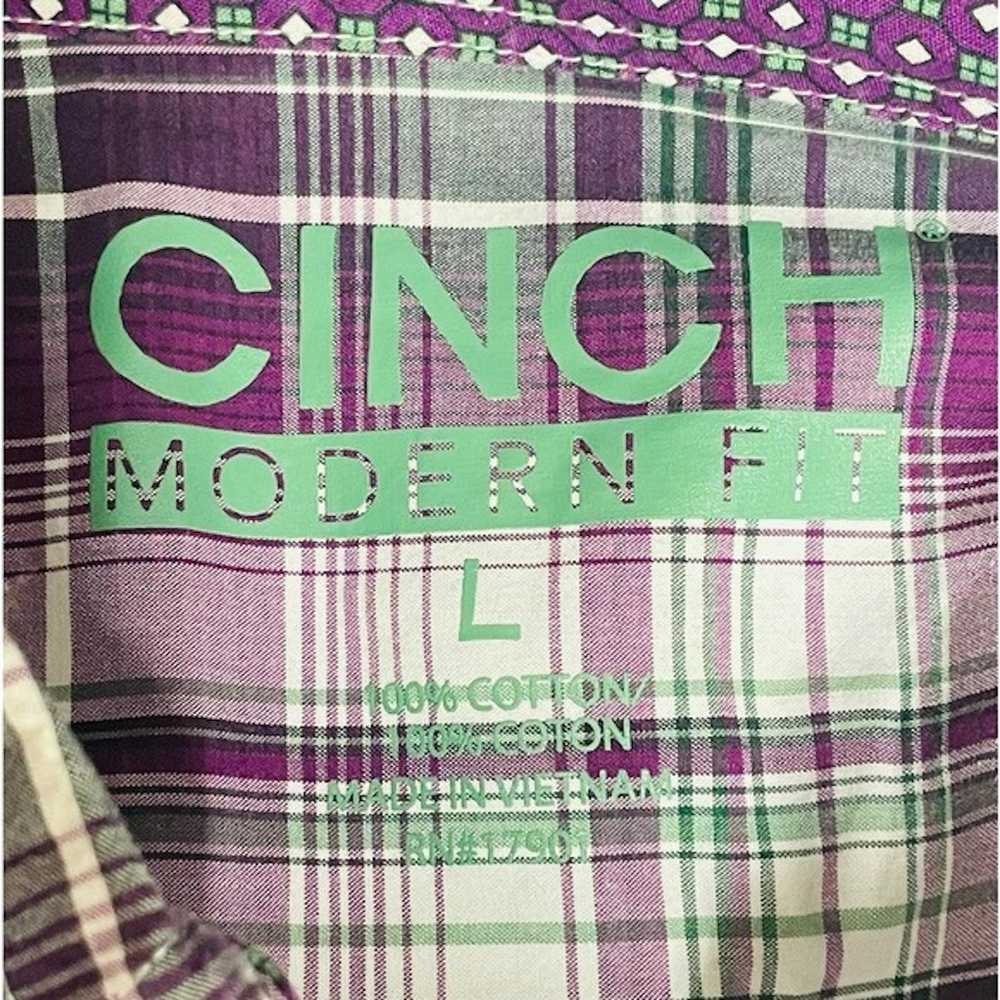 Cinch Cinch Modern Fit Purple Green White long sl… - image 6