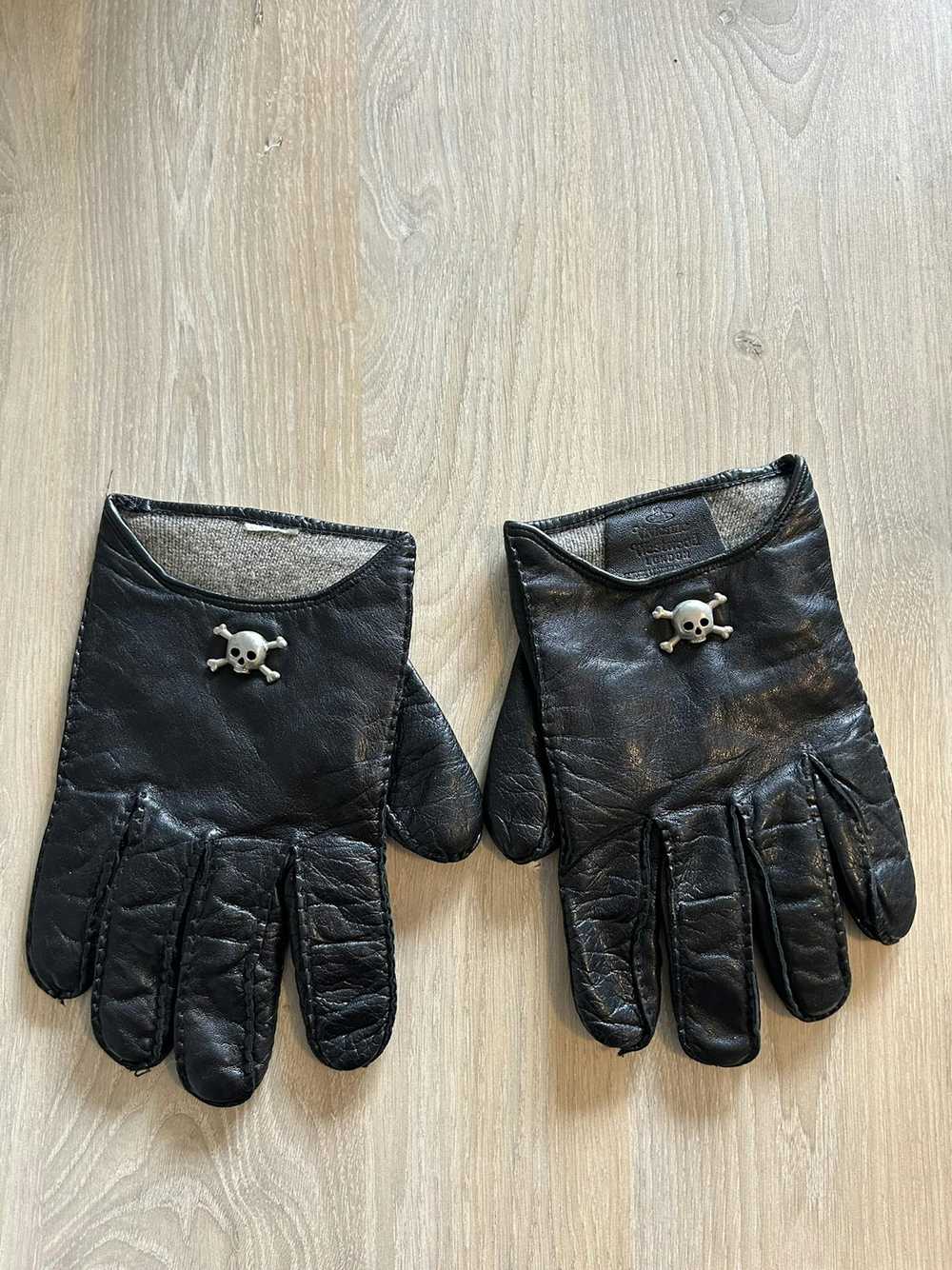 Vivienne Westwood Leather Skull Gloves - image 1