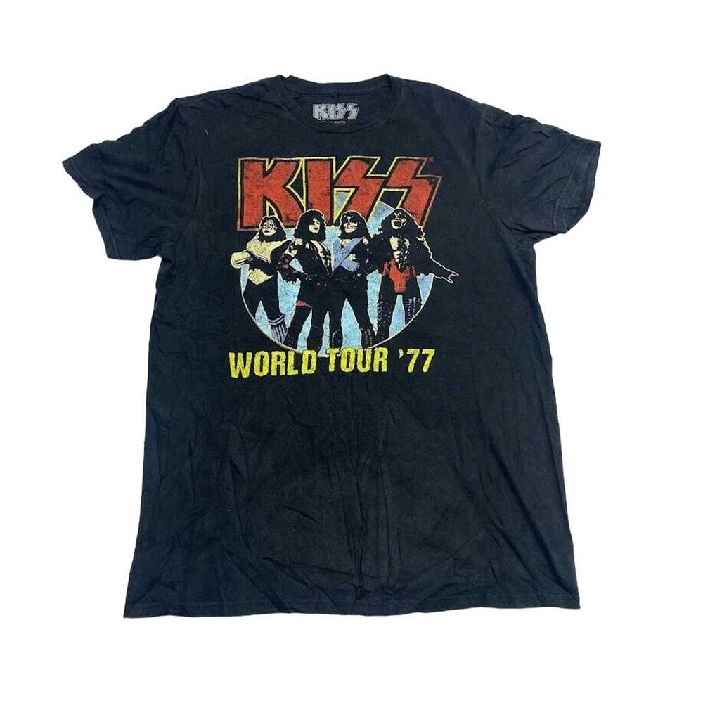 Kiss KISS World Tour '77 Graphic Tee Thrifted Vin… - image 1