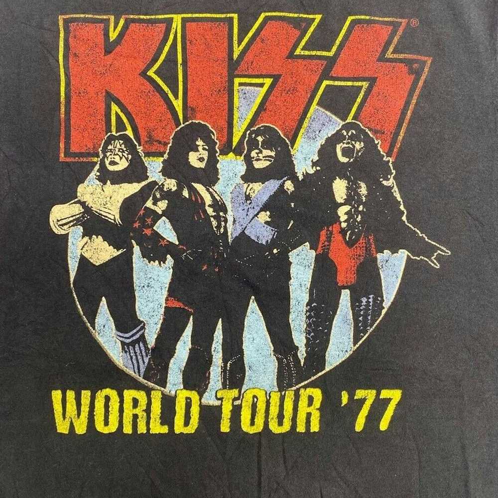 Kiss KISS World Tour '77 Graphic Tee Thrifted Vin… - image 4