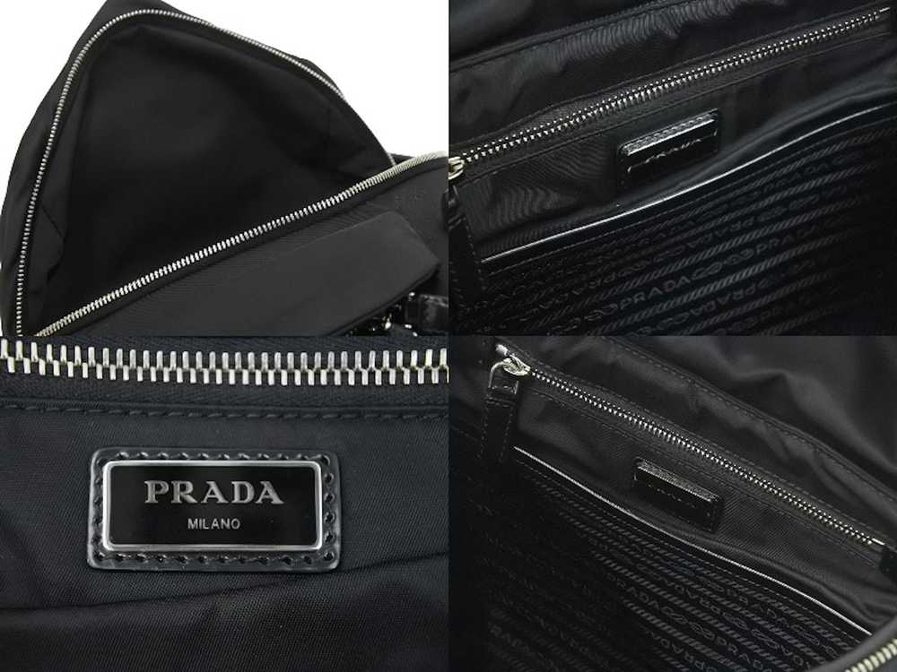 Prada Prada Handbag Hobo Chignon Black Silver - image 7