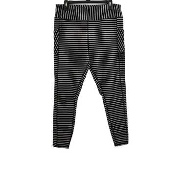 Women's Avia Black with White stripes Athletic Pants Size L Excellent  Condition