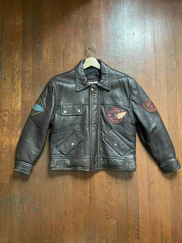 Guess × Leather Jacket × Vintage Vintage Guess Lea