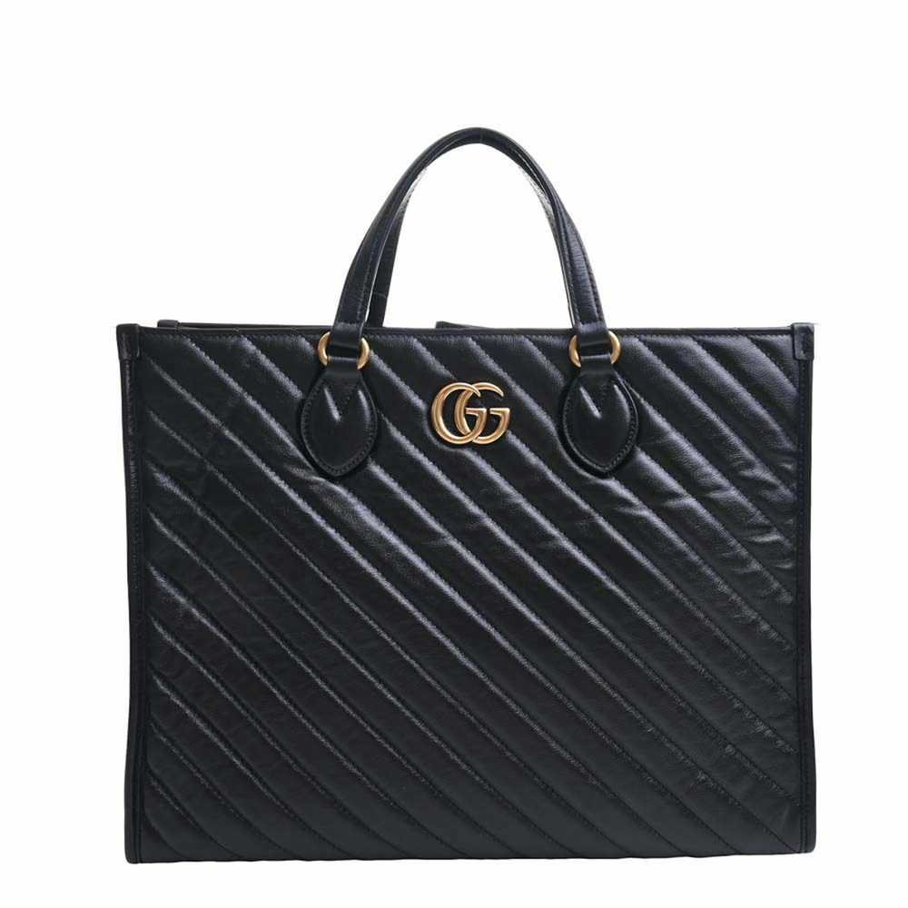 Gucci Gucci GG Marmont Leather Medium Tote Bag Bl… - image 1