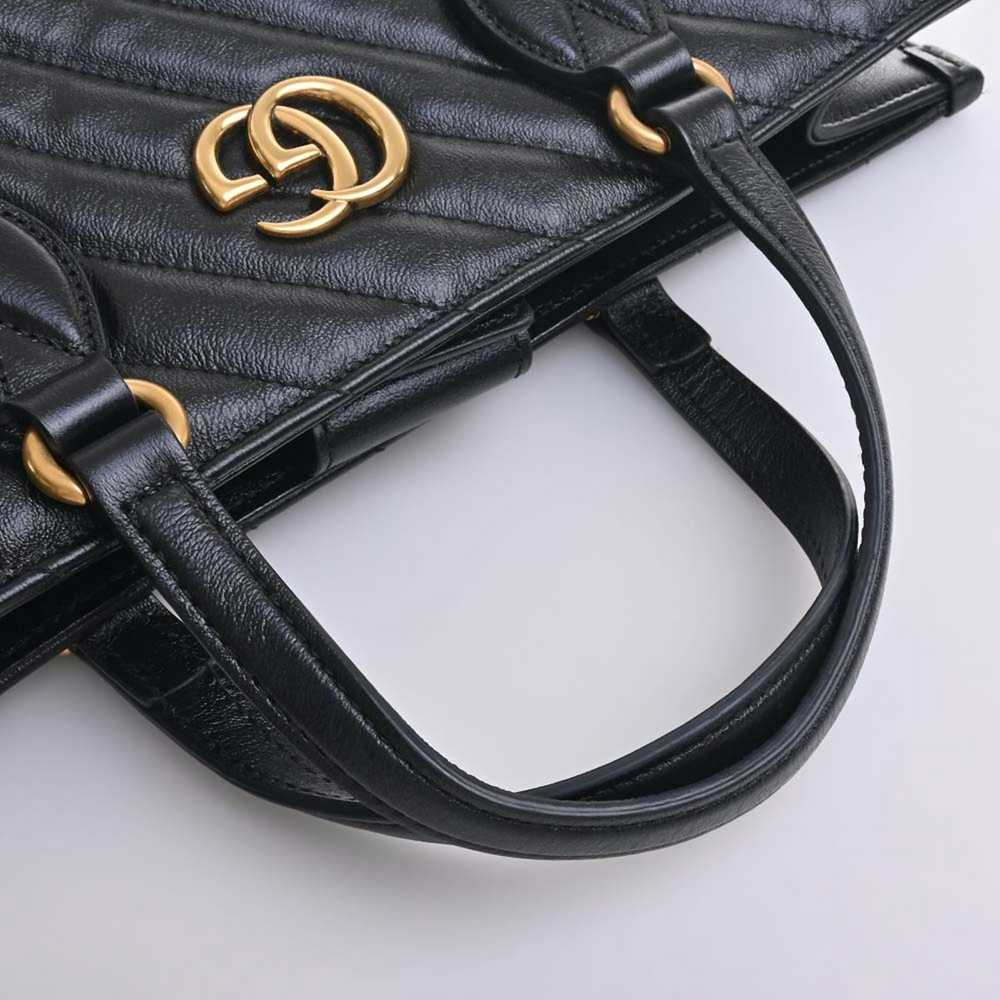 Gucci Gucci GG Marmont Leather Medium Tote Bag Bl… - image 4