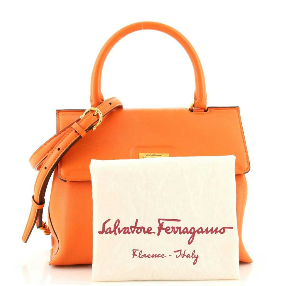 Salvatore Ferragamo Trifolio Top Handle Bag Leath… - image 2