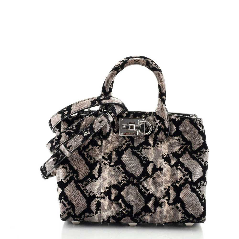 Salvatore Ferragamo Studio Satchel Snakeskin and … - image 1