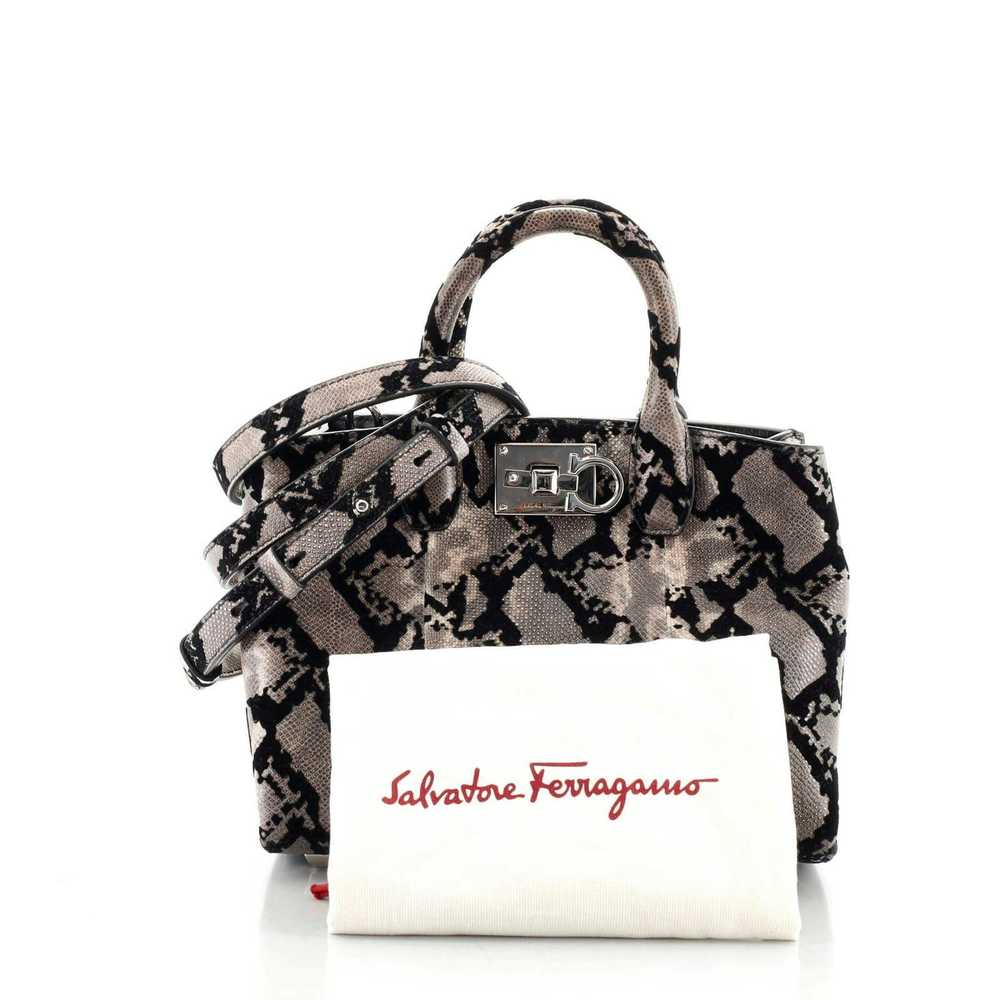 Salvatore Ferragamo Studio Satchel Snakeskin and … - image 2