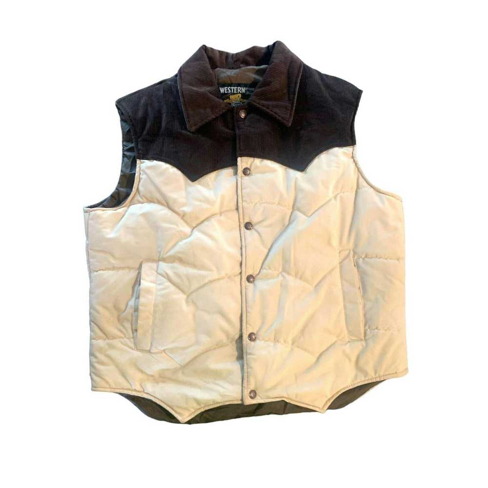 Sears Vtg Vest Western Puffer Camping Hiking Cord… - image 2