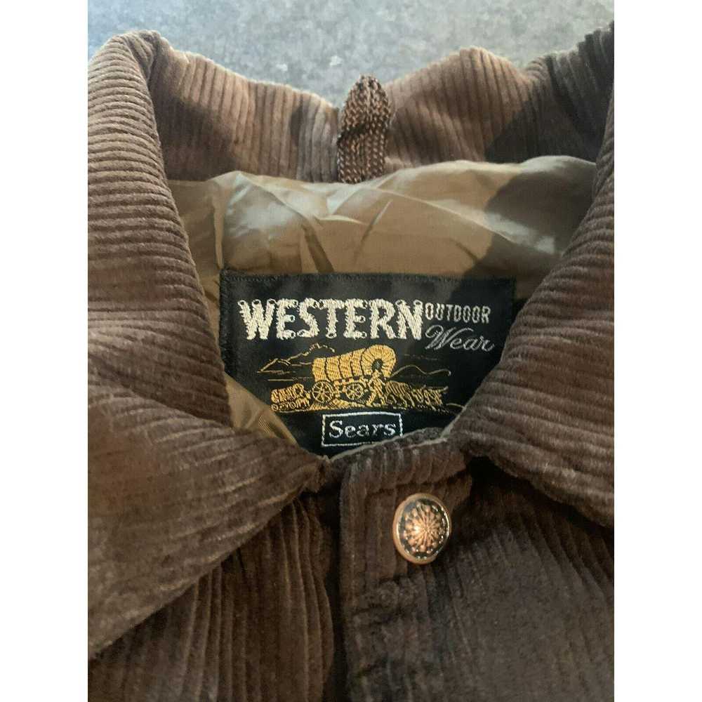 Sears Vtg Vest Western Puffer Camping Hiking Cord… - image 4