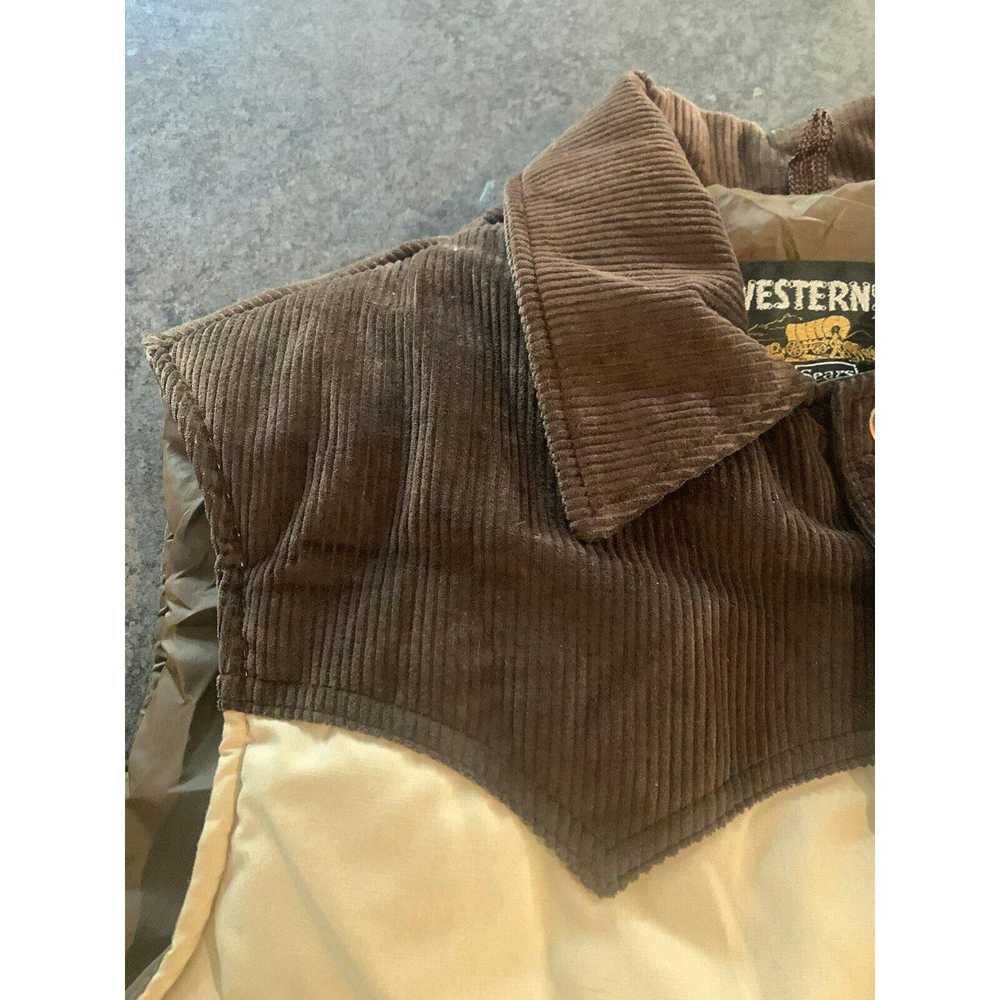 Sears Vtg Vest Western Puffer Camping Hiking Cord… - image 5