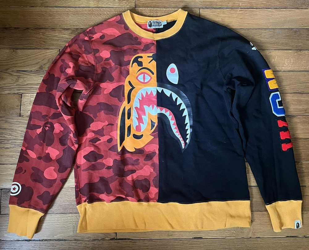 Bape Color Camo Tiger Shark Crewneck - image 1