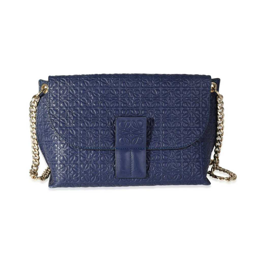 Loewe Loewe Navy Logo Embossed Goatskin Avenue Sh… - image 1