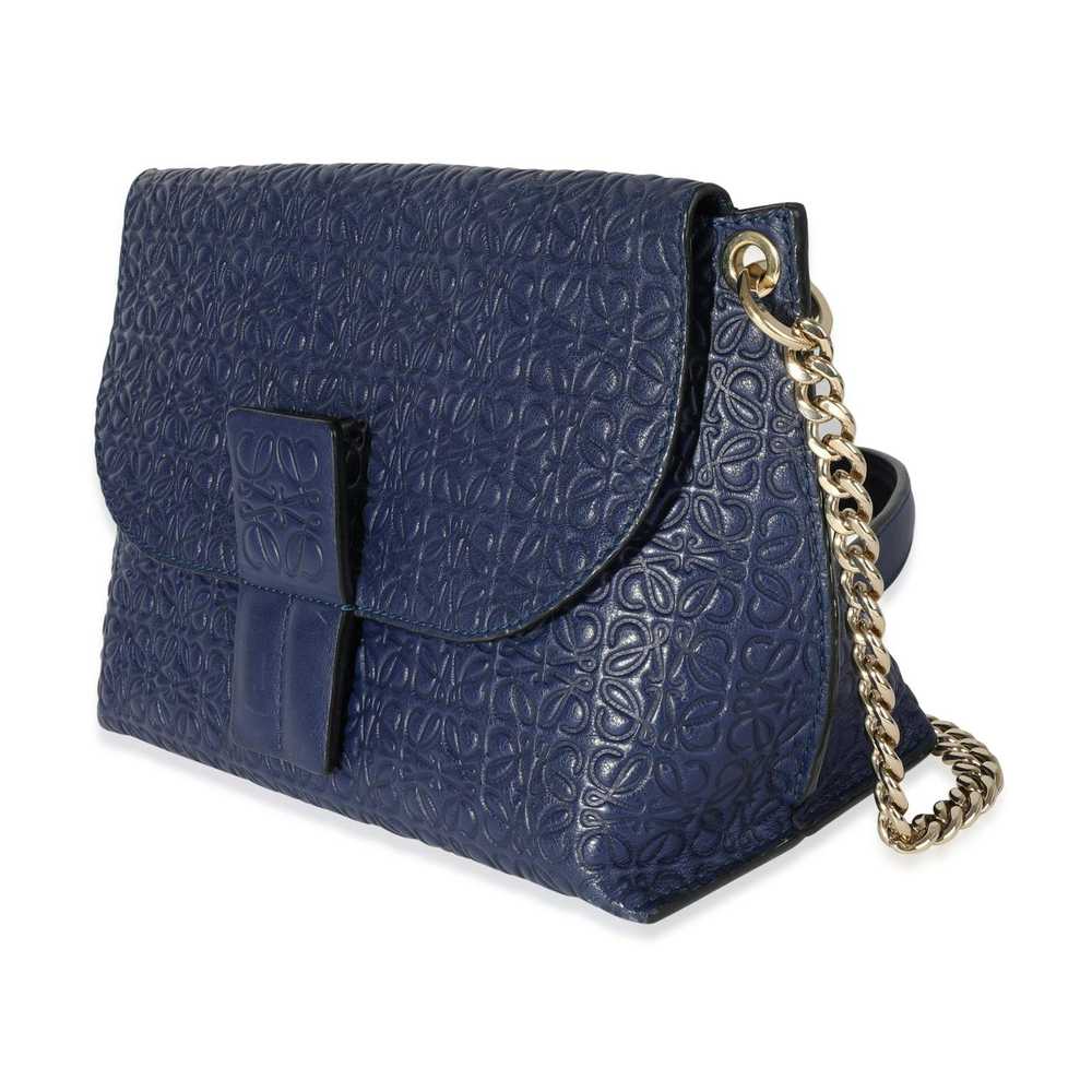 Loewe Loewe Navy Logo Embossed Goatskin Avenue Sh… - image 2