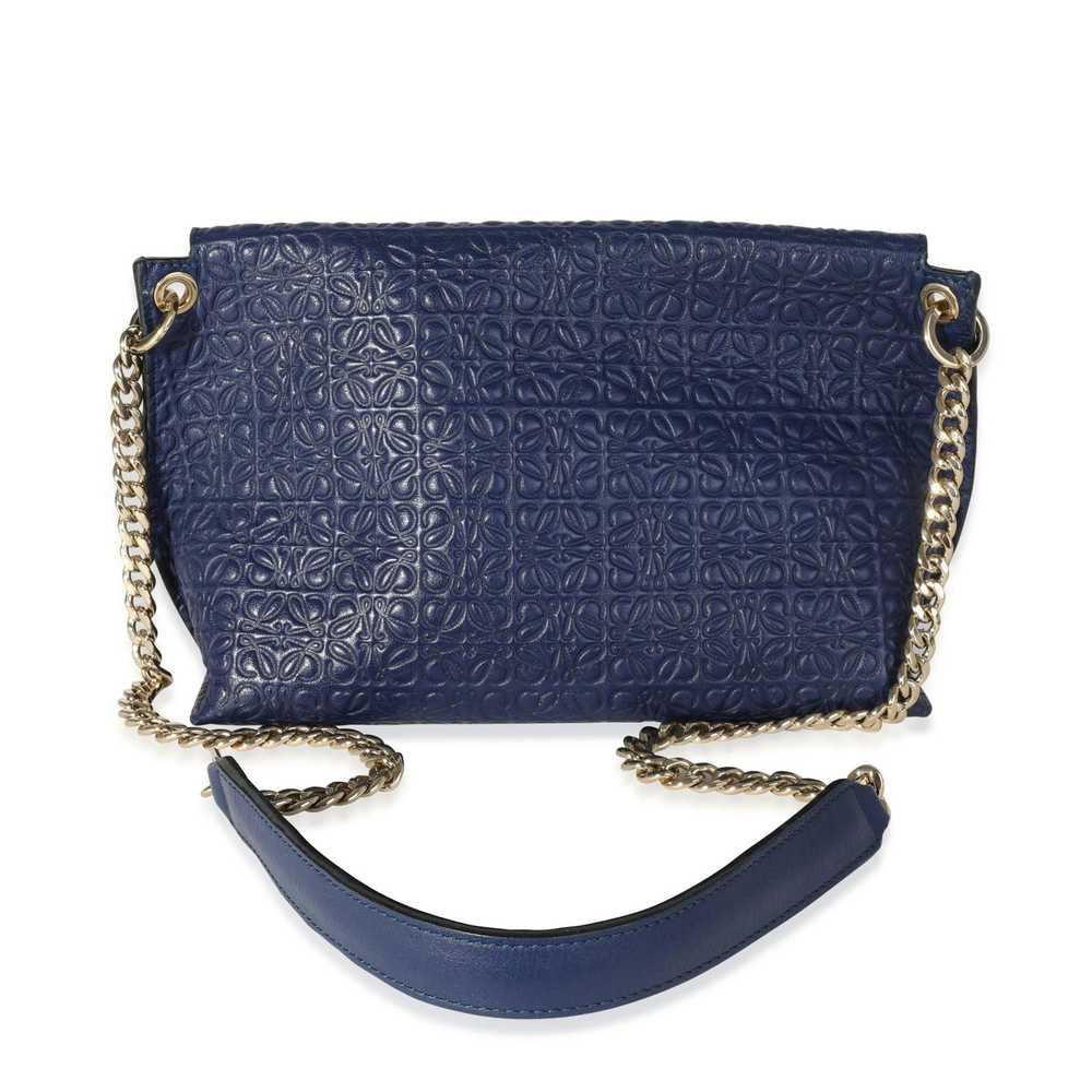 Loewe Loewe Navy Logo Embossed Goatskin Avenue Sh… - image 3