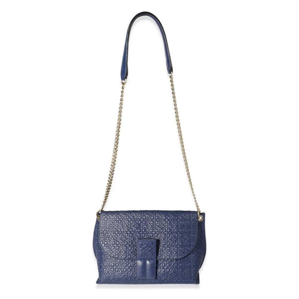 Loewe Loewe Navy Logo Embossed Goatskin Avenue Sh… - image 5