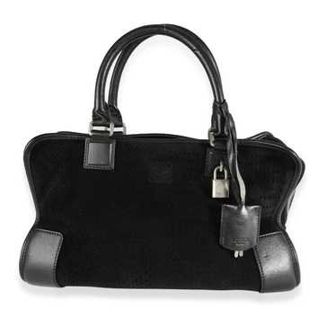 Loewe Loewe Black Leather & Perforated Suede Amazo