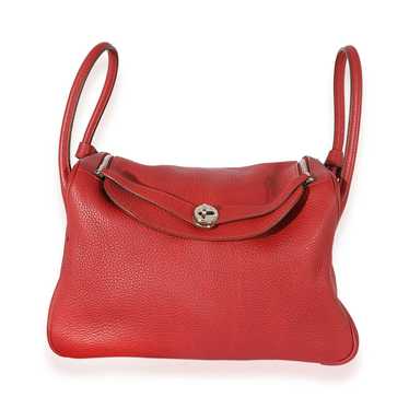 Hermes Hermès Rouge Grenat Clémence Leather Lindy… - image 1