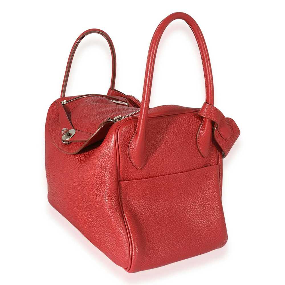 Hermes Hermès Rouge Grenat Clémence Leather Lindy… - image 2