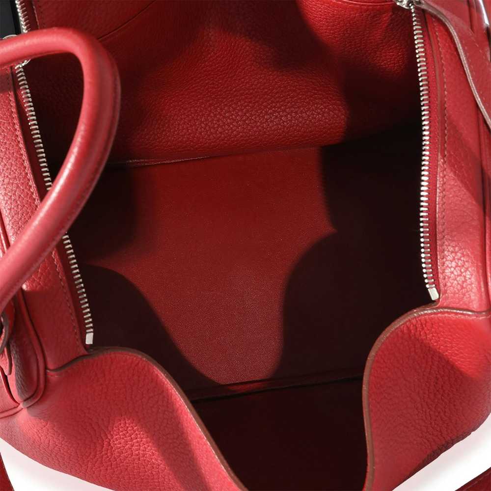 Hermes Hermès Rouge Grenat Clémence Leather Lindy… - image 8