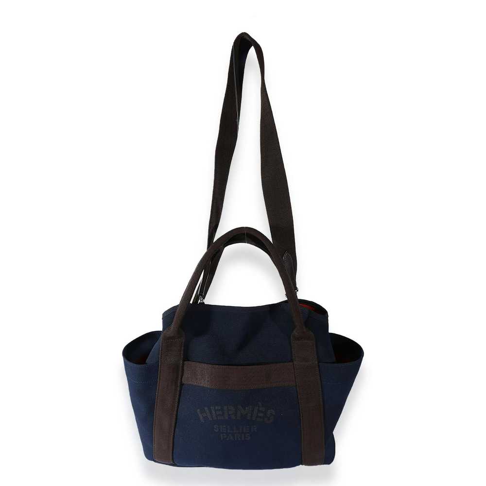 Hermes Hermès Navy Canvas The Grooming Bag - image 4