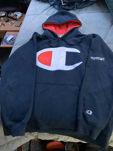 Champion × Supreme Satin Logo Hoodie - Gem