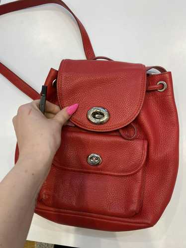 Coach Red Leather Coach Backpack