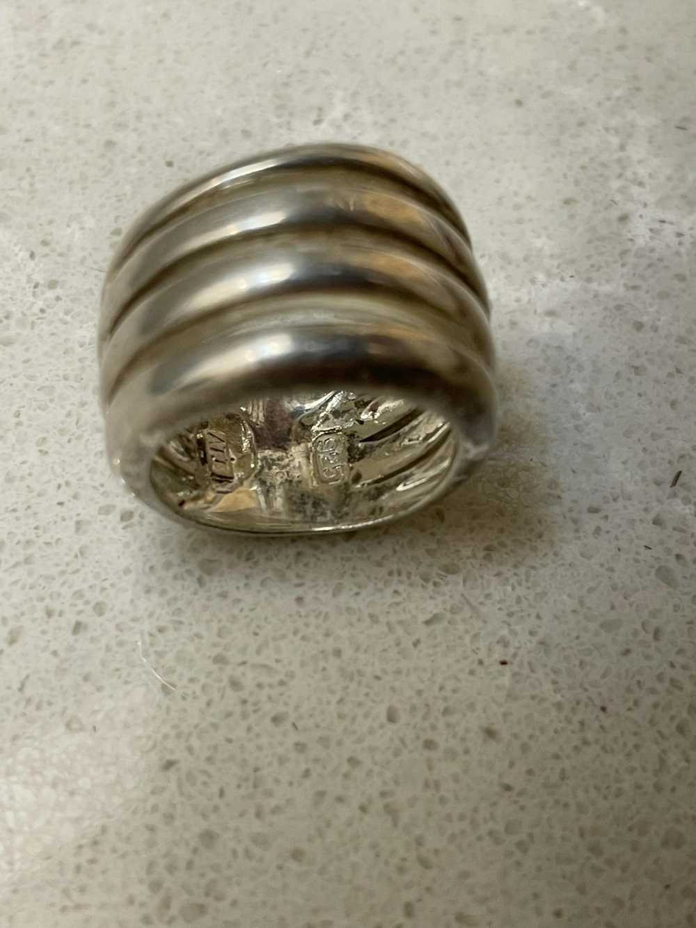 Vintage 925 stacked silver ring - image 4