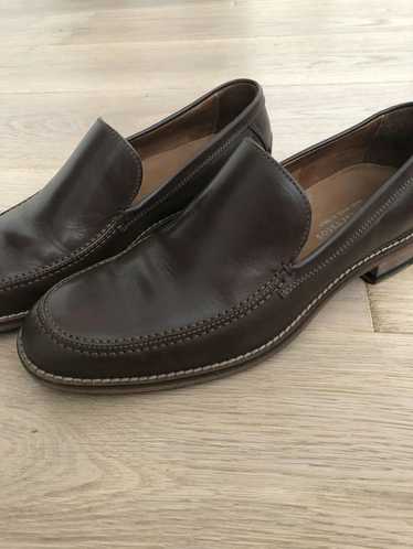 John Varvatos Brown Leather Loafers