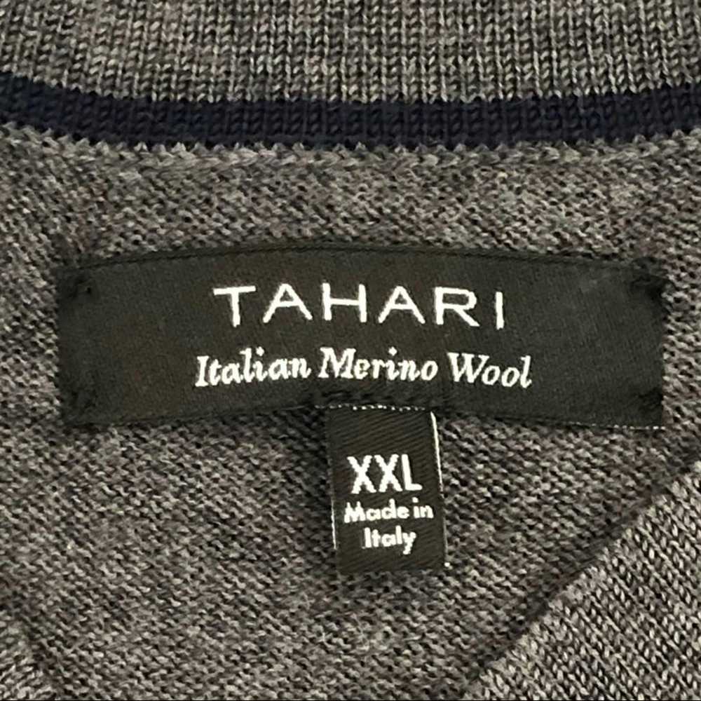Elie Tahari Tahari Merino Wool V Neck Sweater Cha… - image 3