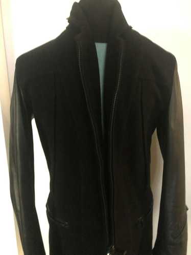 Y-3 Vintage Y3 Black Wool Jacket w/ Leather Sleeve