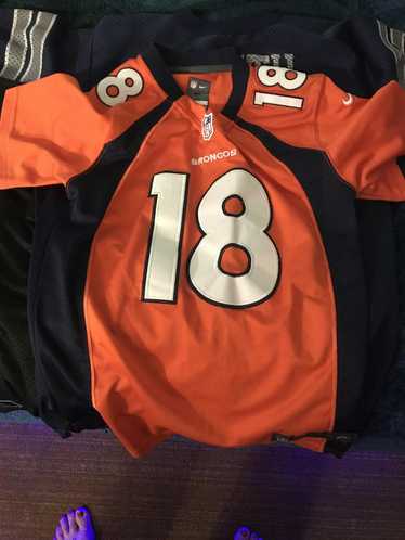 Nike Denver Broncos No18 Peyton Manning Orange Throwback Men's Stitched NFL Elite Jersey