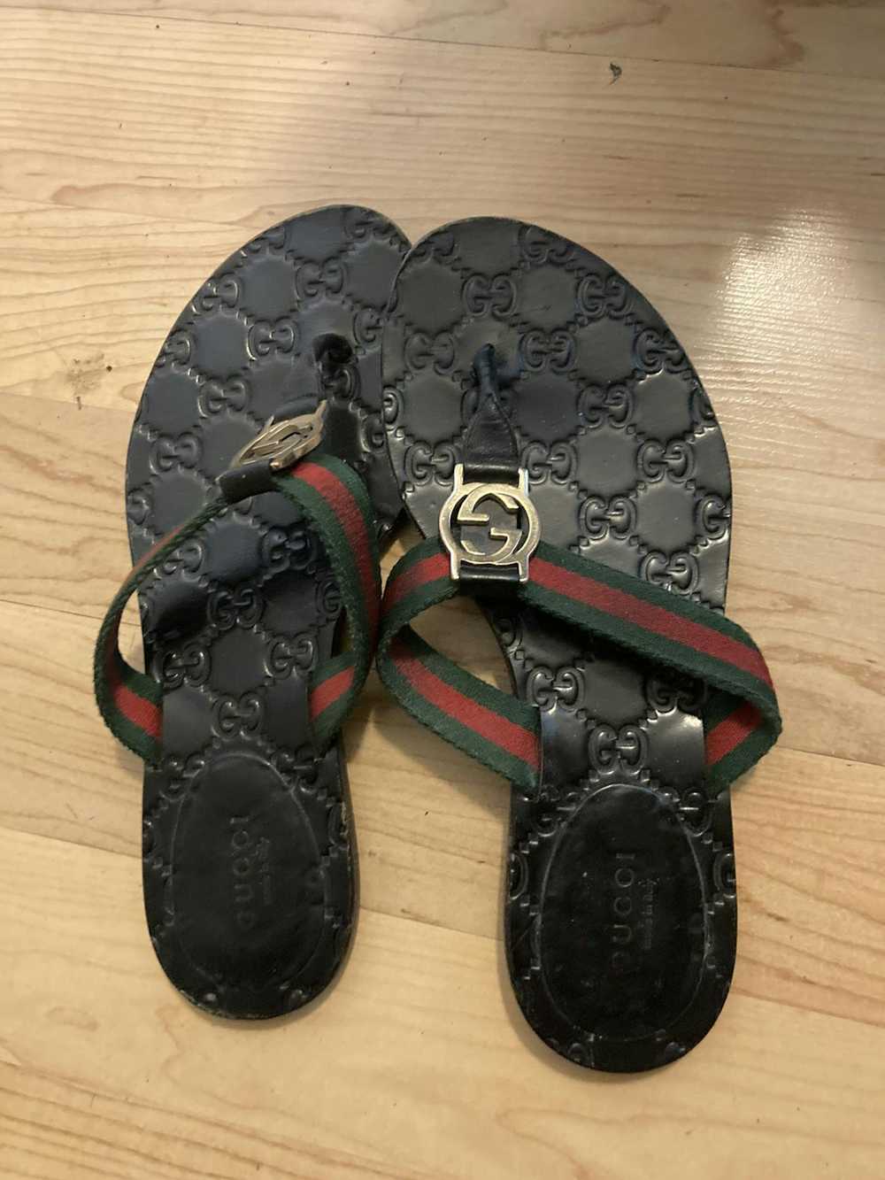 Gucci Gucci GG Thong Web Sandal - image 1