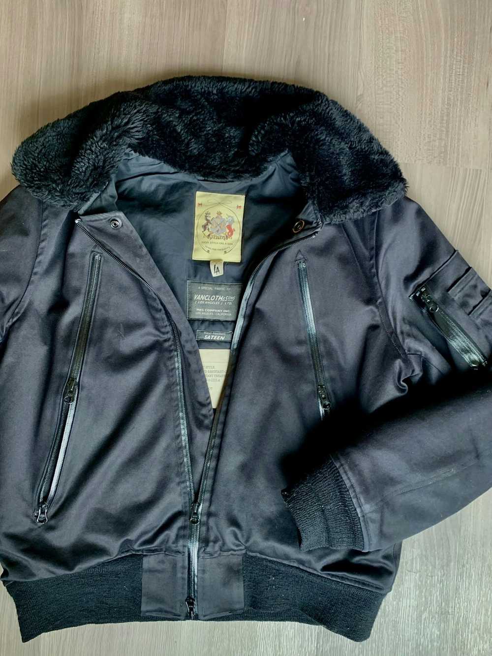 Monitaly Monitaly Bomber Jacket with Faux Fur Lin… - image 2