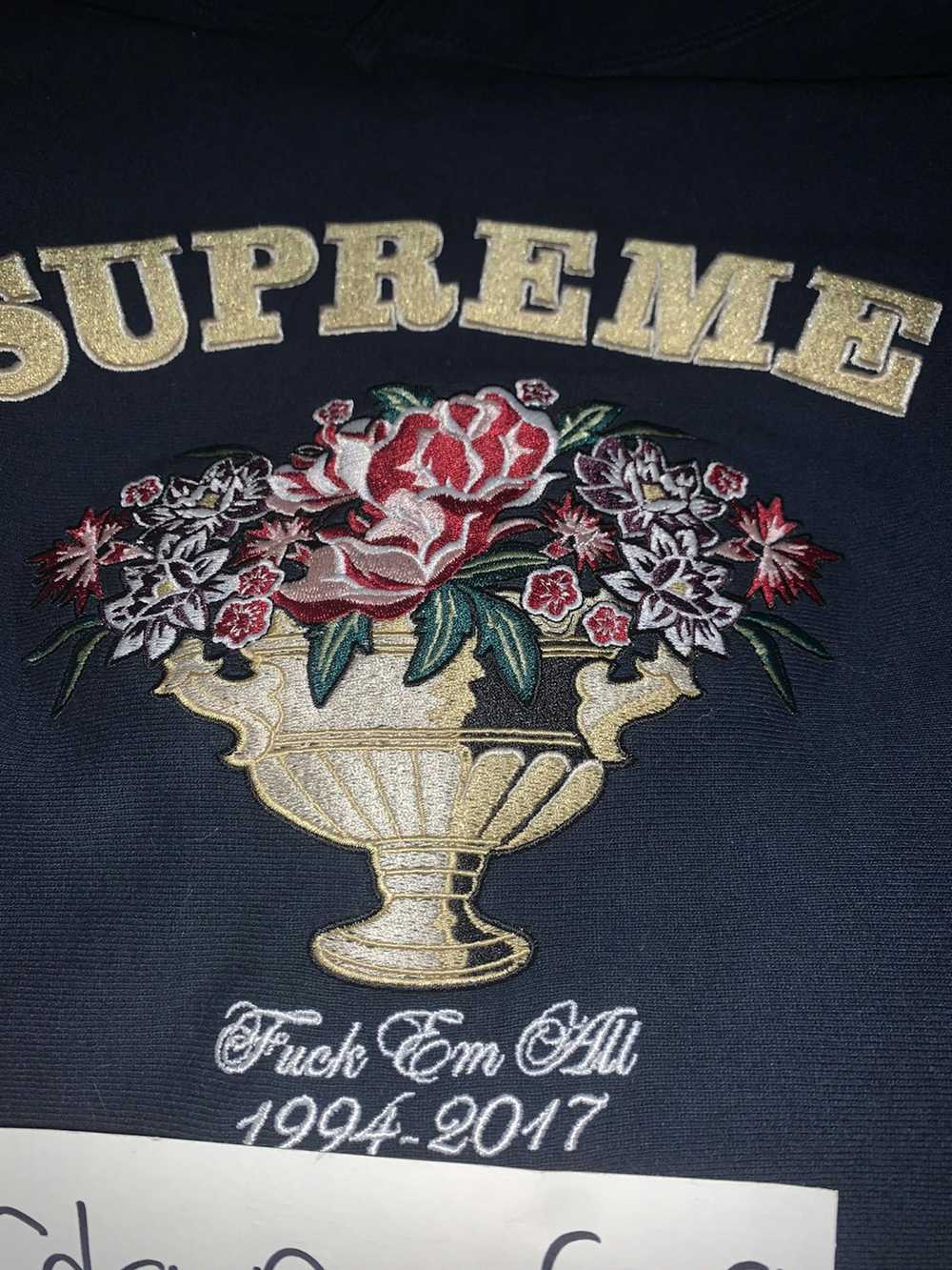 Supreme Supreme fuck em all roses hoodie - image 2