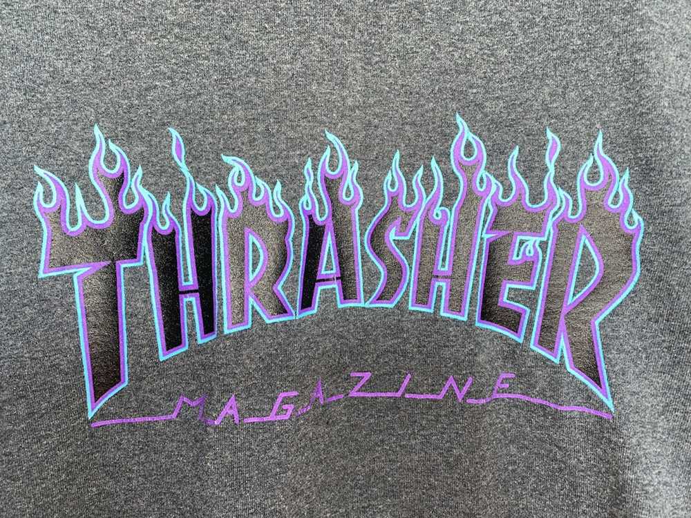 Thrasher Dark Grey Thrasher Flame Logo Tee - image 2
