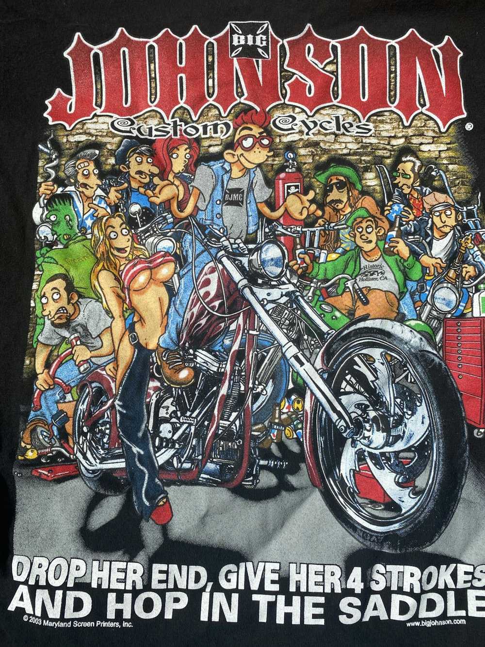 Gildan Vintage Big Johnson Motorcycles 90s T-Shir… - image 4