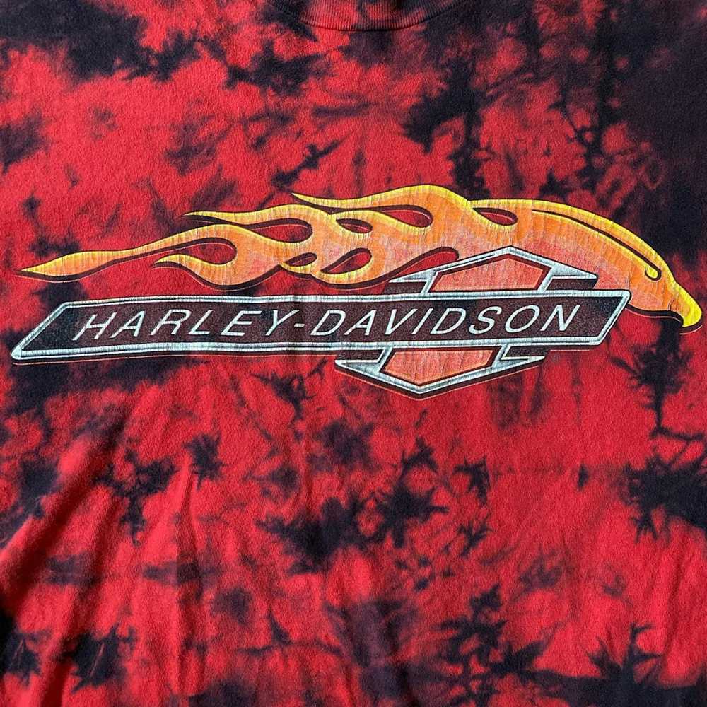 Harley Davidson × Vintage 1980s Red Tie Dye Harle… - image 1