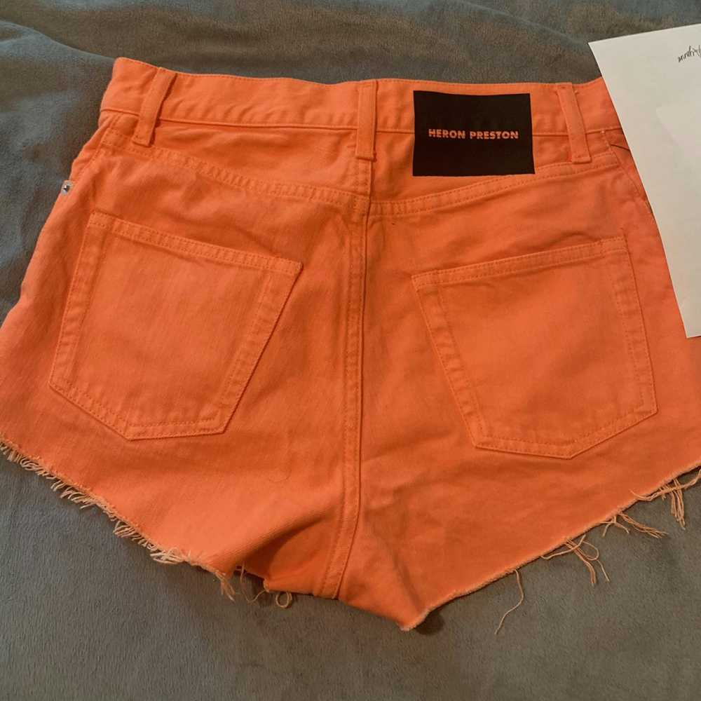 Heron Preston Heron Preston Orange Denim Shorts - image 1