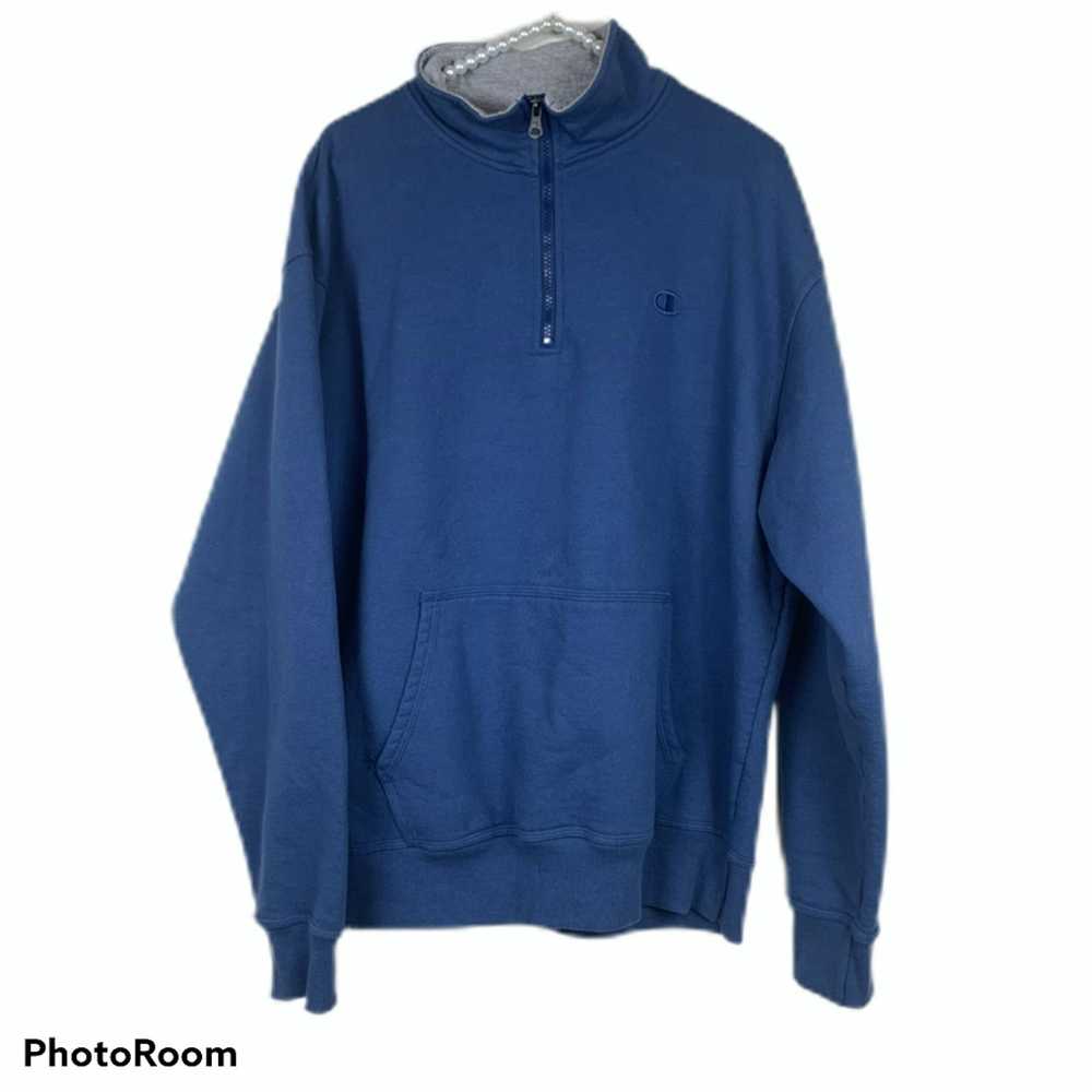 Champion Champion Authentic 1/4 zip pullover blue… - image 1