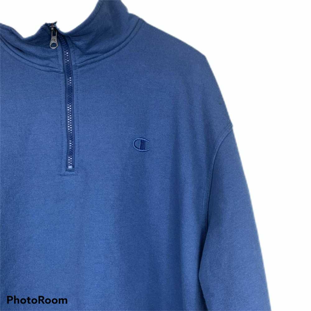 Champion Champion Authentic 1/4 zip pullover blue… - image 3