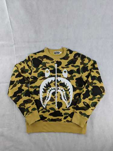 Bape 1st Camo Yellow Shark Sweater