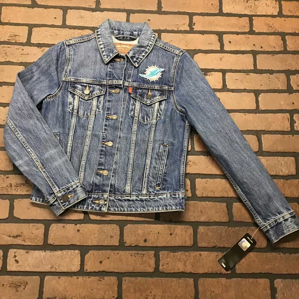 Levi's Levis Miami Dolphin Denim Jacket Small - image 1