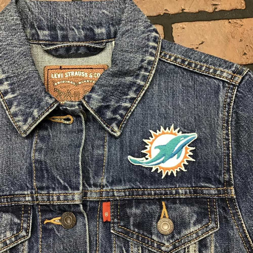 Levi's Levis Miami Dolphin Denim Jacket Small - image 2