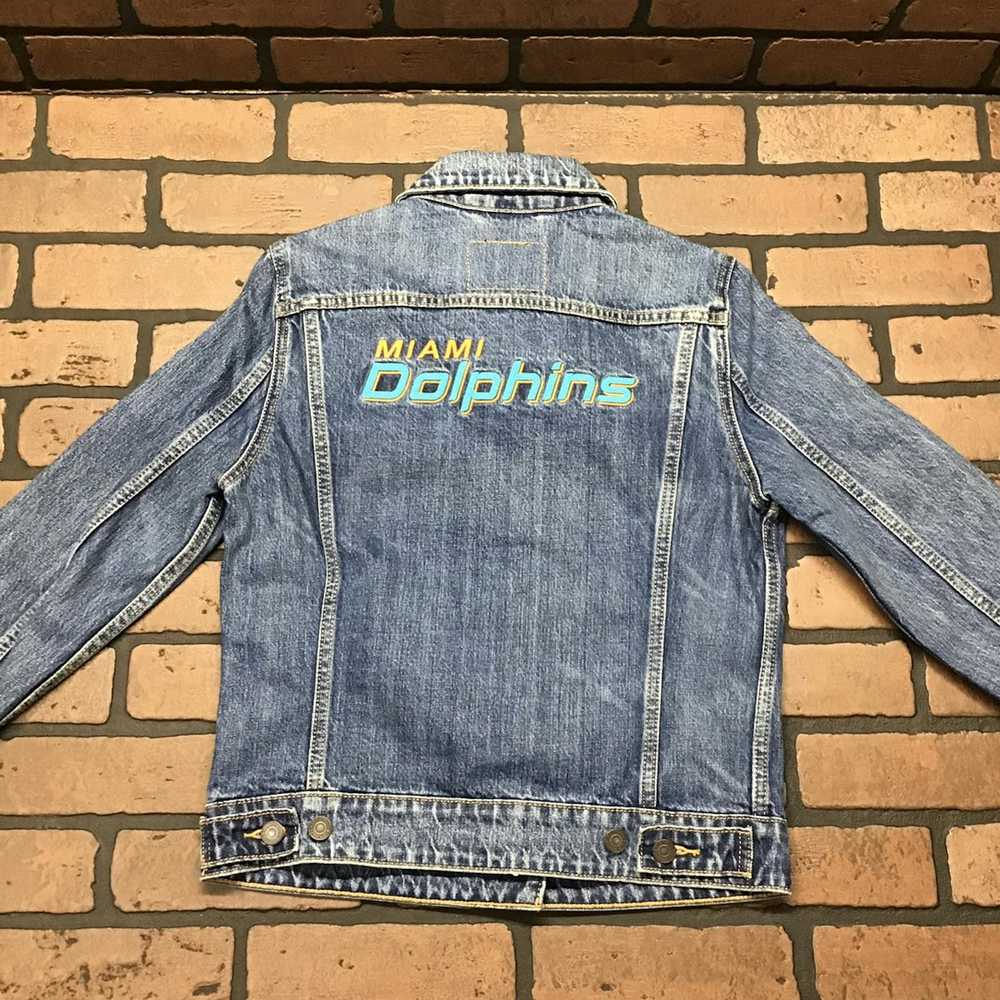 Levi's Levis Miami Dolphin Denim Jacket Small - image 3